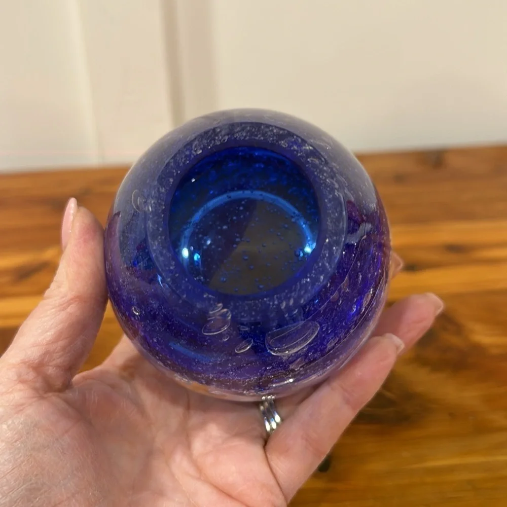 Royal Limited Crystal Cobalt Blue Tealight Holder Made in Poland